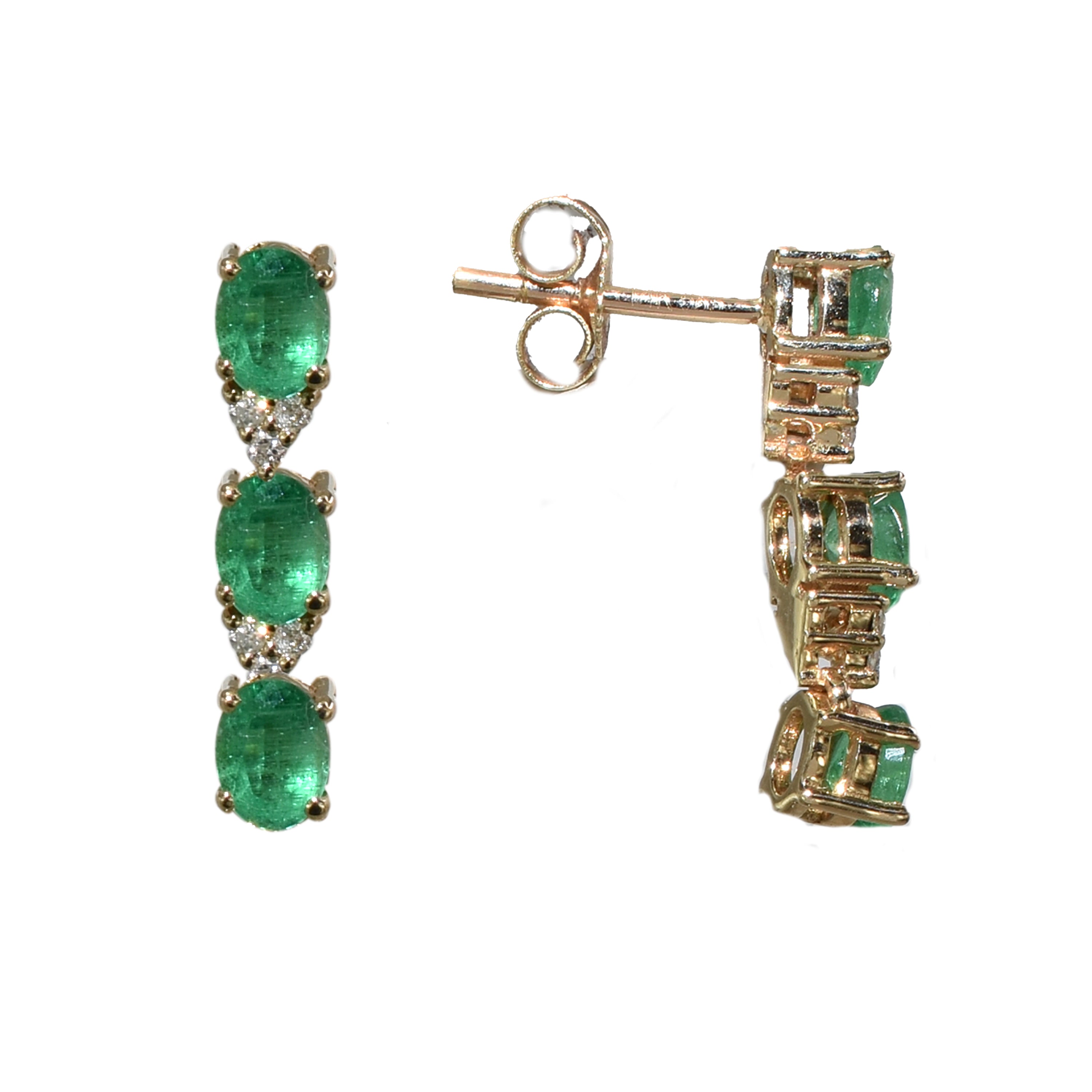 14k Diamond Oval Cut Earring