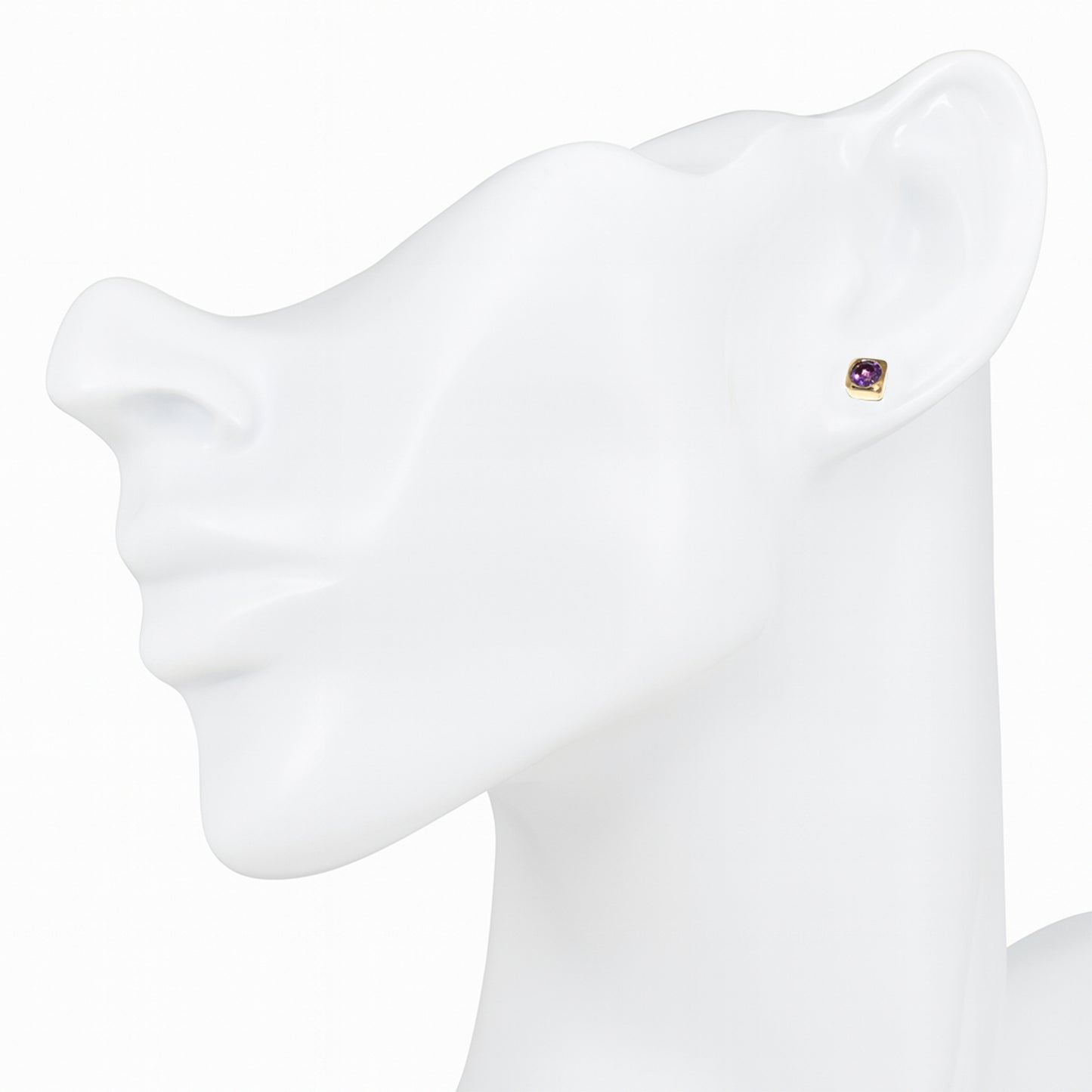 14k Amethyst Square Stud Earring