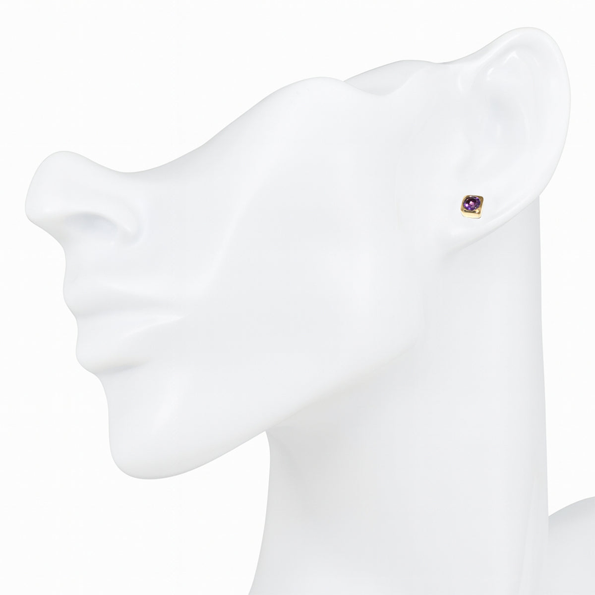 14k Amethyst Square Stud Earring