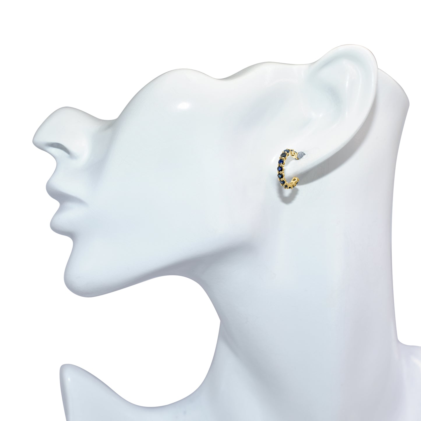 14k Sapphire Round Multi Stone Earring
