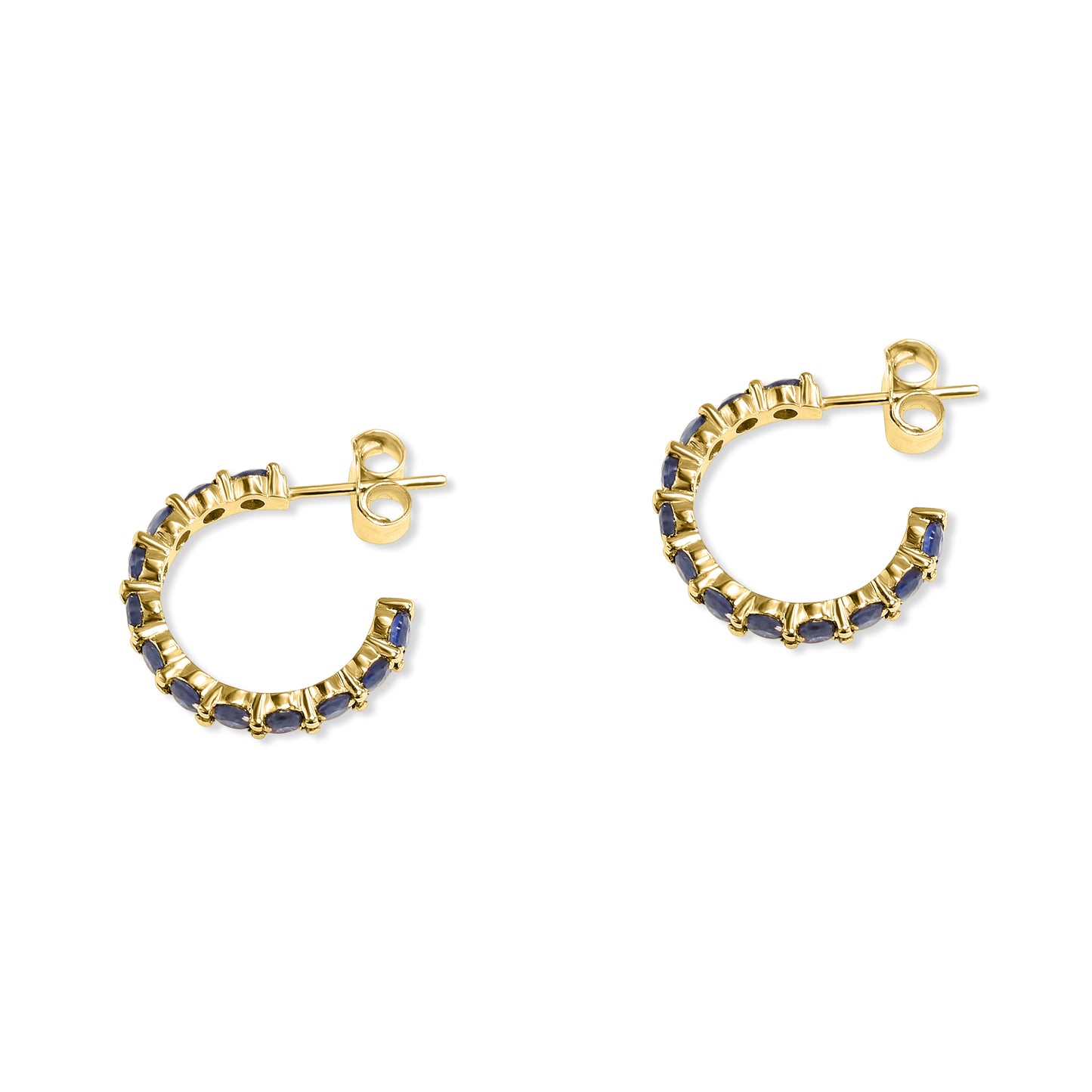 14k Sapphire Round Multi Stone Earring