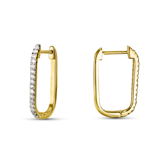 14k Stones U Shape Earring