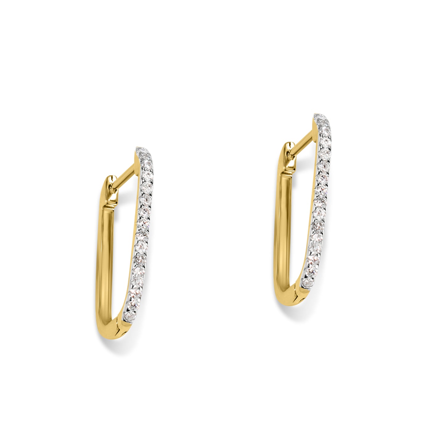 14k Stones U Shape Earring