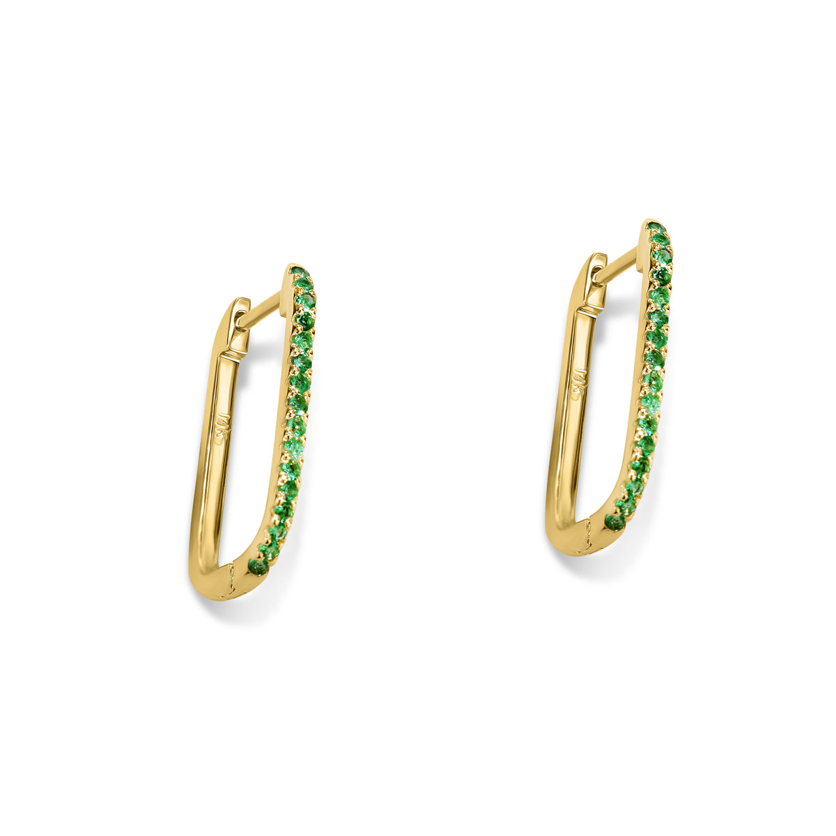 14k Gemstones U-Shape Earring