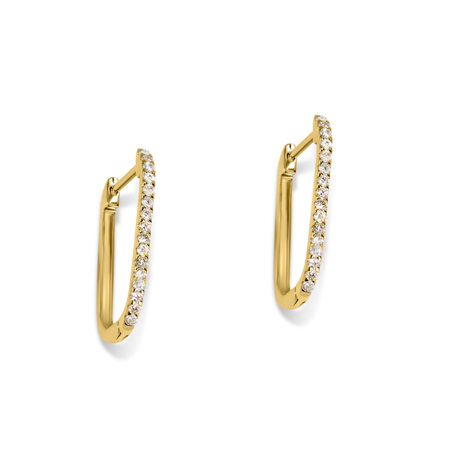 14k Diamond U-Shape Earring
