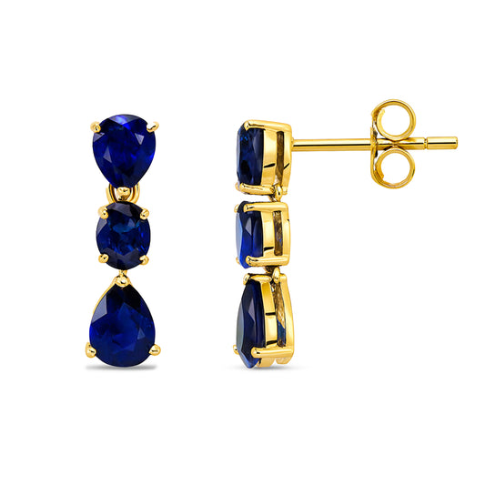 14k Sapphire Drop Earring