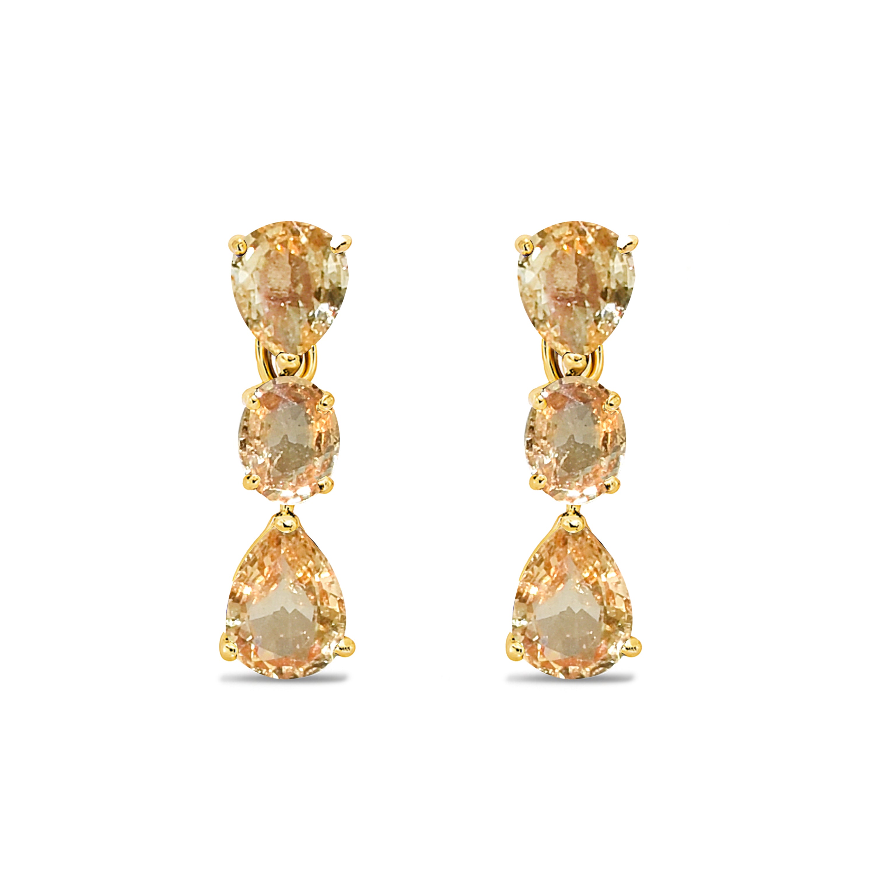 14k Yellow Sapphire Drop Earring