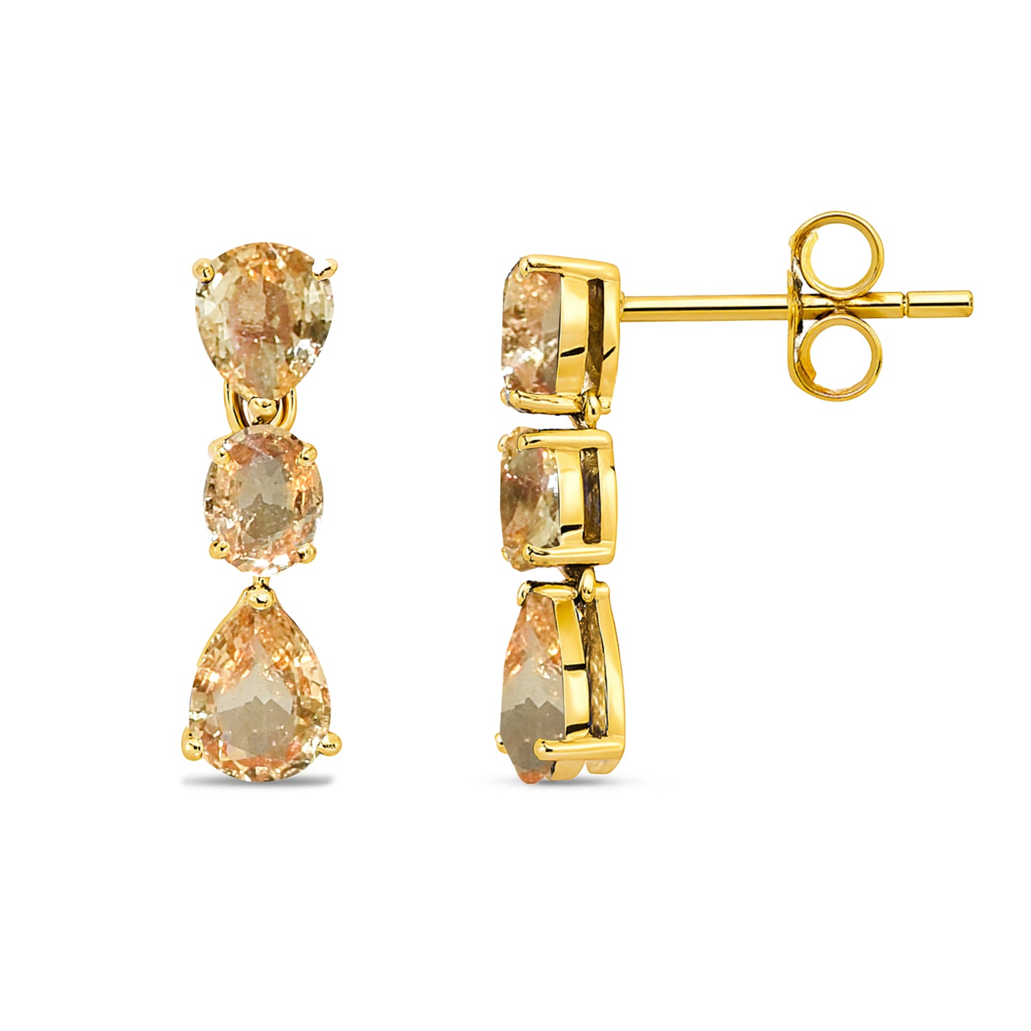 14k Yellow Sapphire Drop Earring