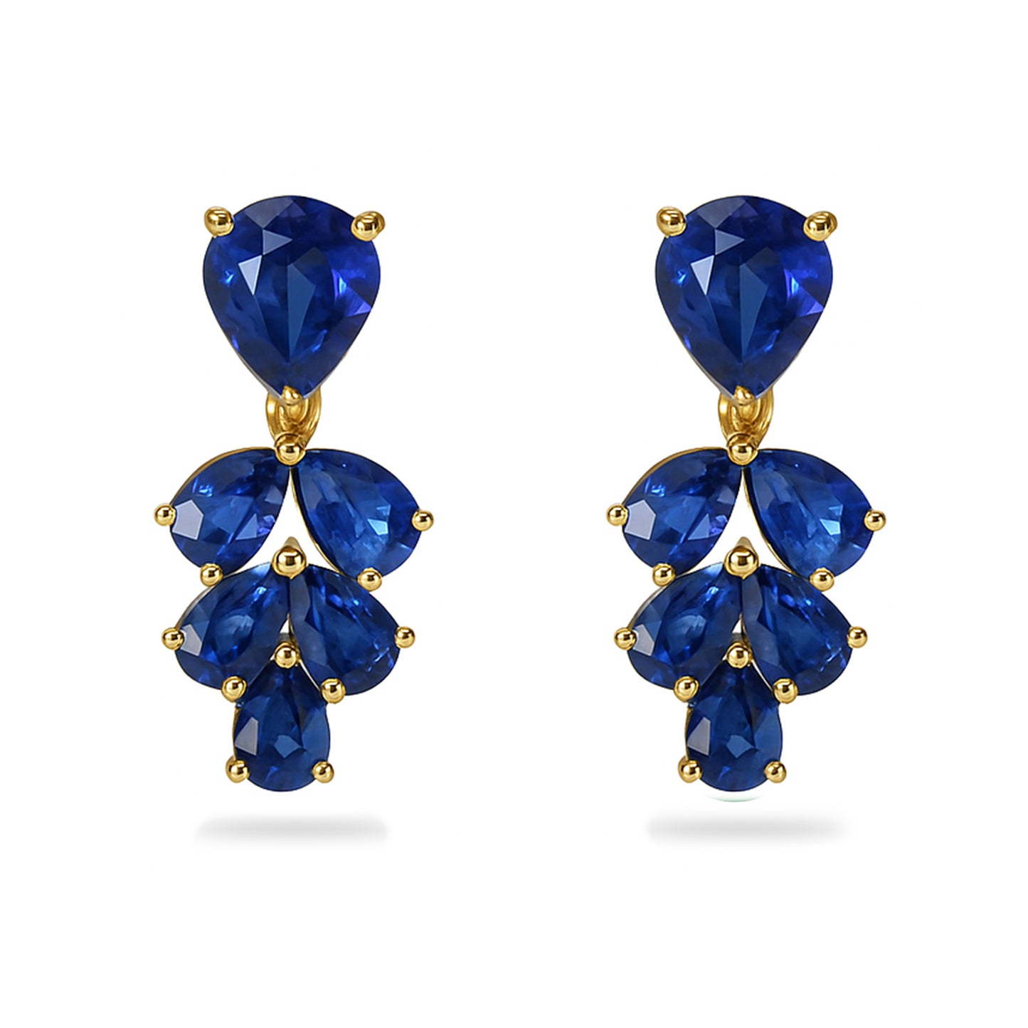 14k Sapphire Leaf Cluster Earring