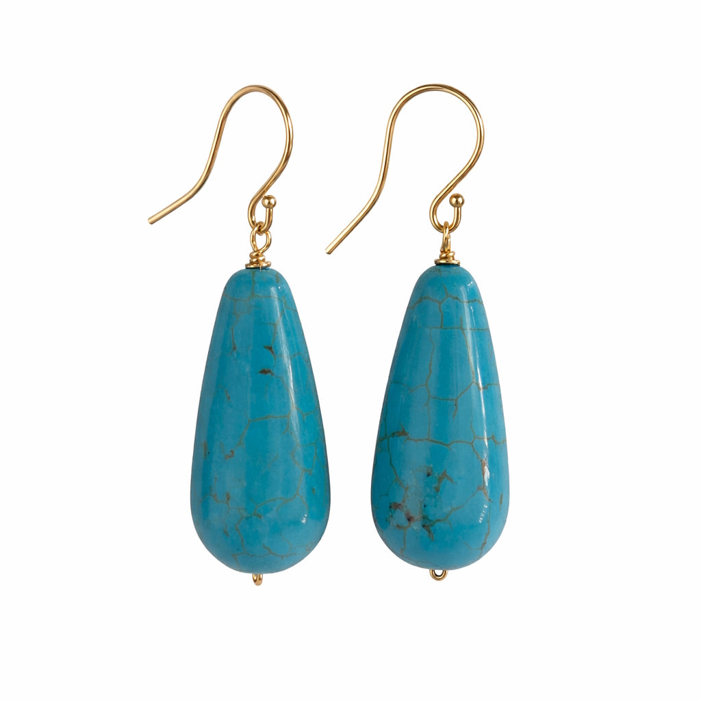 14k Turquoise Drop Hook Earring