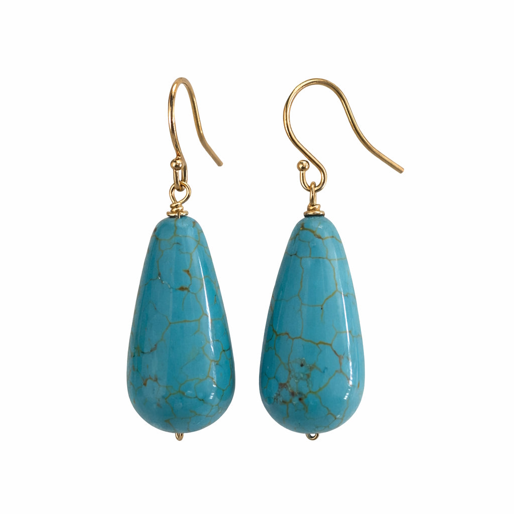 14k Turquoise Drop Hook Earring