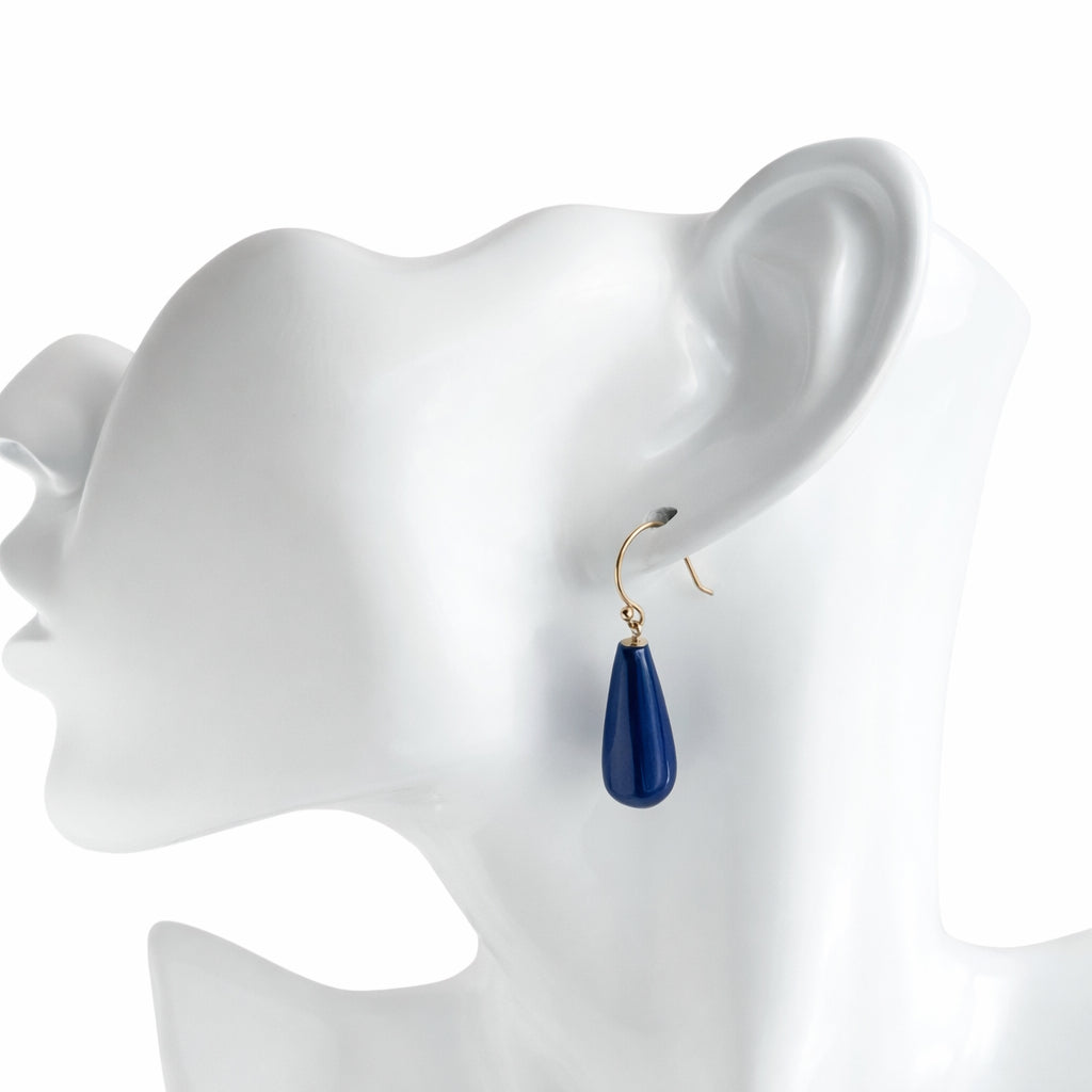 14k Lapis Drop Hook Earring