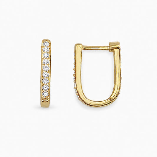 14k 0.11 CT Diamond U-Shape Earring