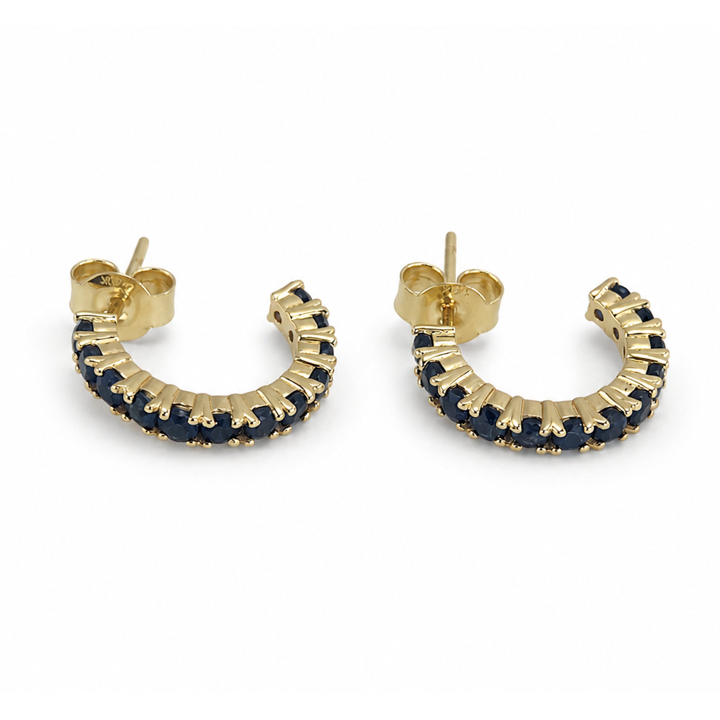 14k Sapphire Ruby Pink Sapphire Emerald Open Hoop Earring