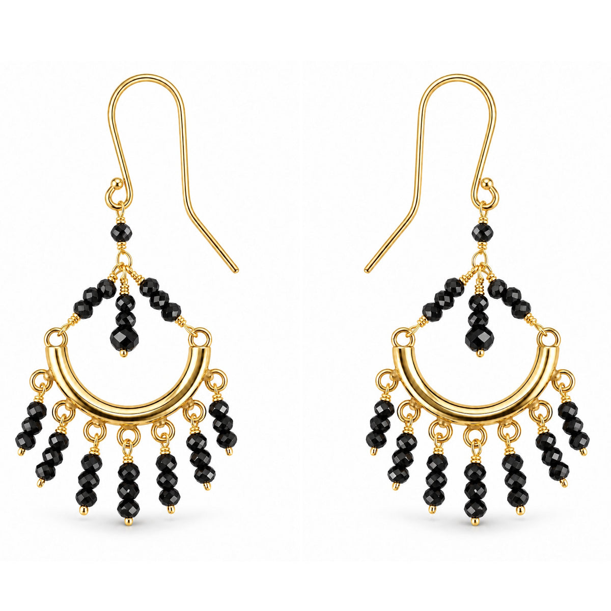 14k Dyed Ruby, Emerald or Sapphire Chandelier Hook Earring