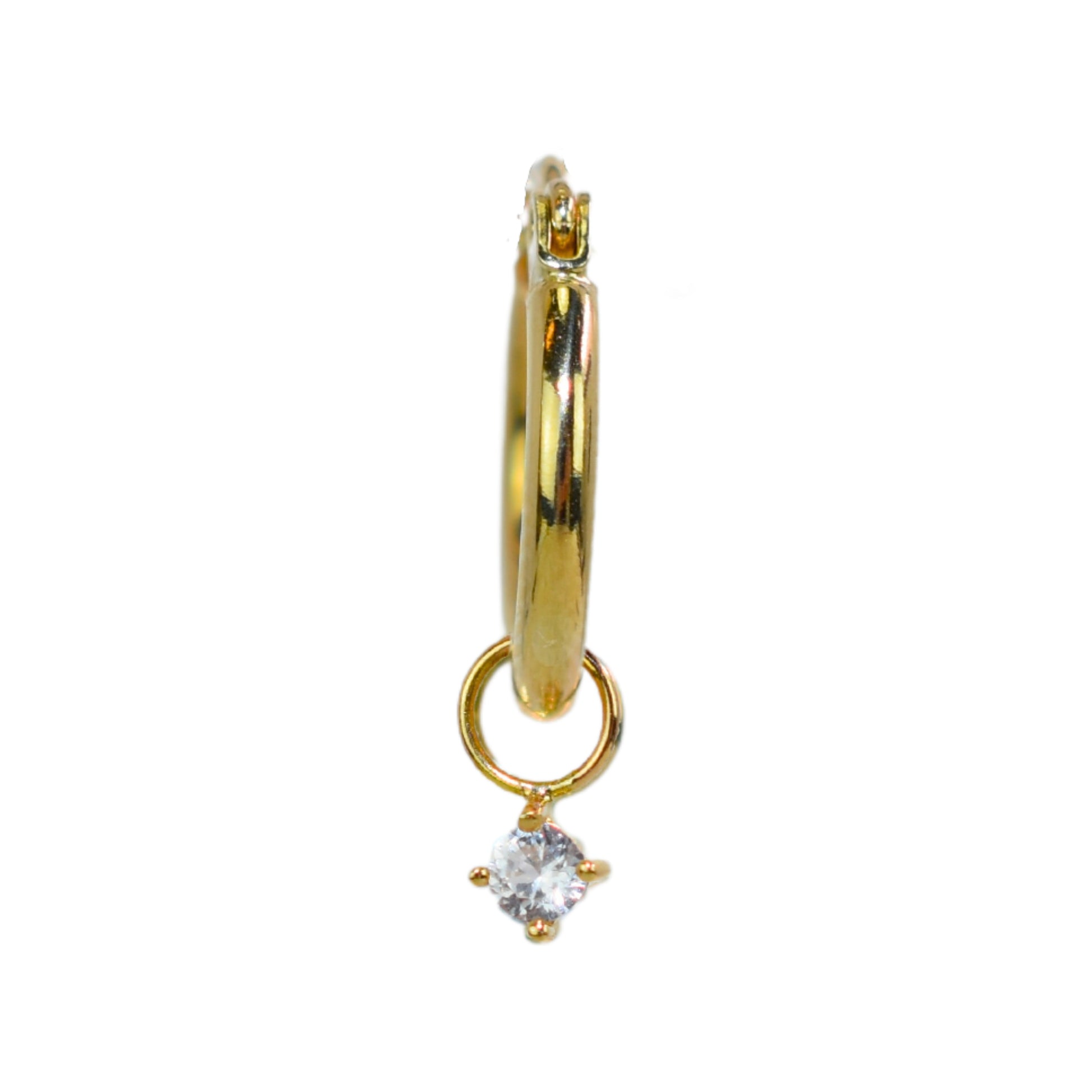 14k White Sapphire Charm