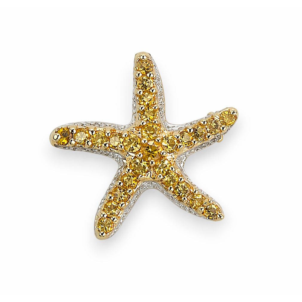 14k Citrine & Diamond Sea Star Pin/Pendant