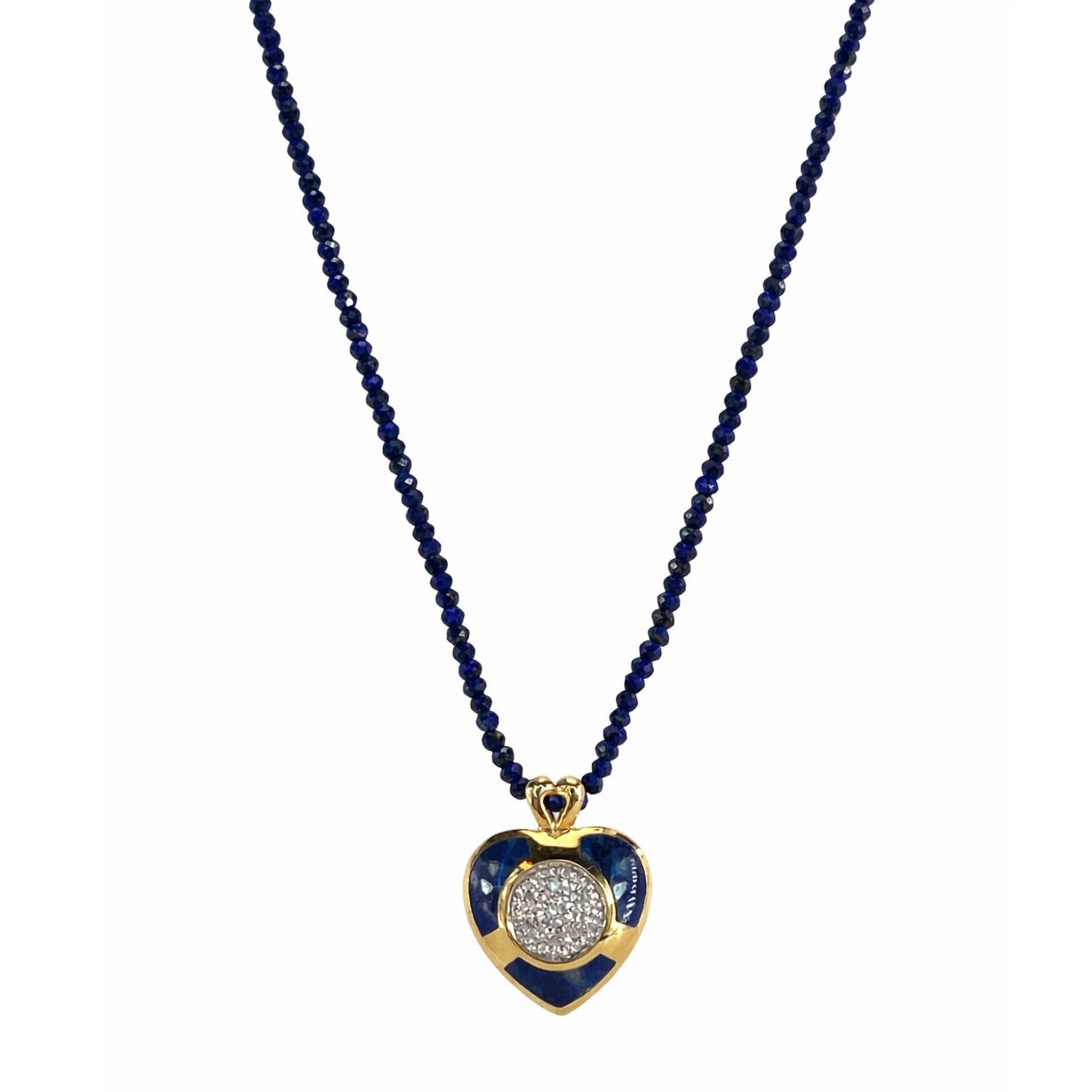 14k Gemstones Small Beads with Mix Pendant Necklace