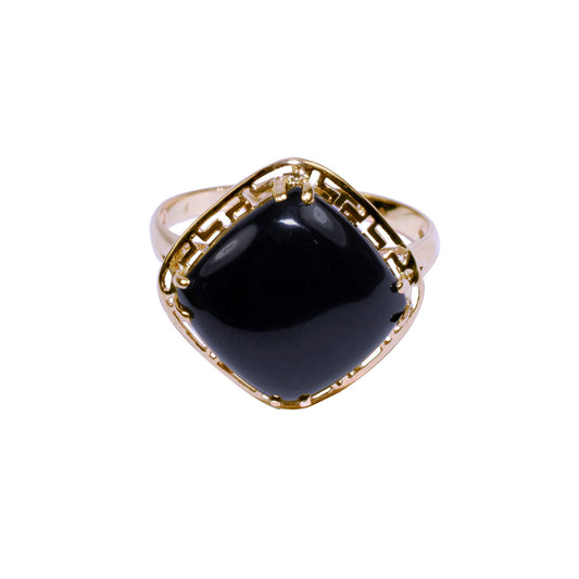 14k Black Onyx Greel Key Ring - Size 7, 6