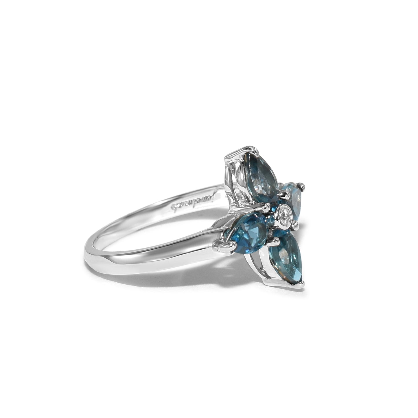 14k White Gold Tanzanite Diamond Flower Ring