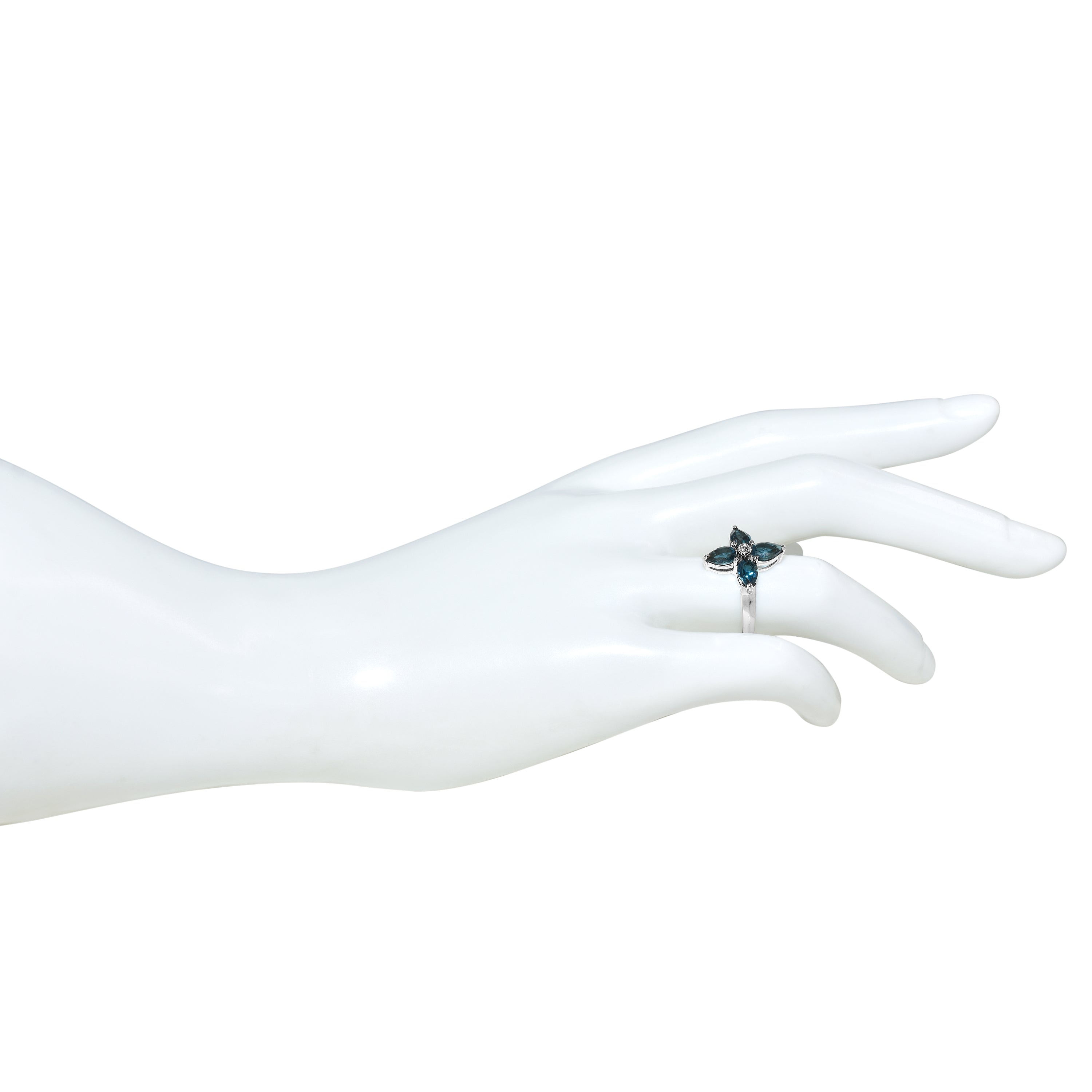 14k White Gold Tanzanite Diamond Flower Ring