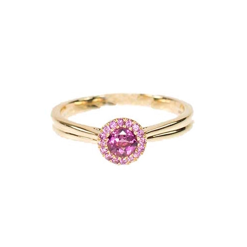 14k Rhodolite Garnet Round Ring