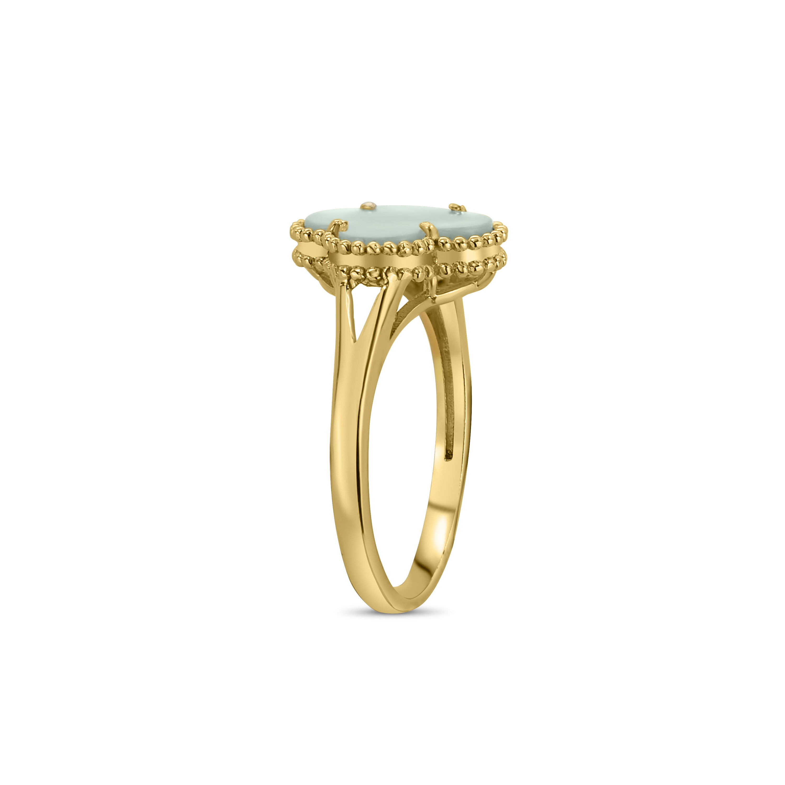 14k Yellow Gold Clover Ring