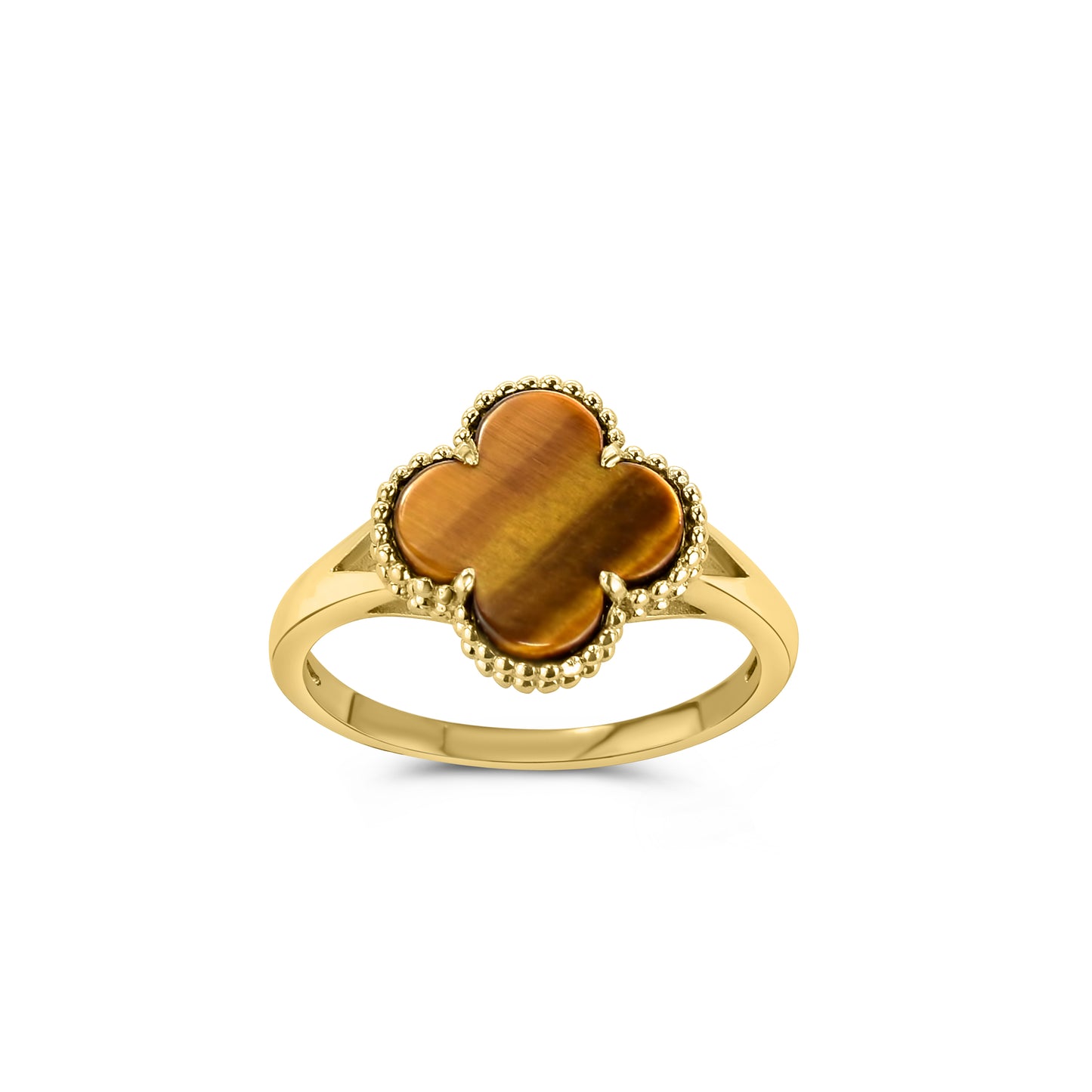 14k Yellow Gold Clover Ring