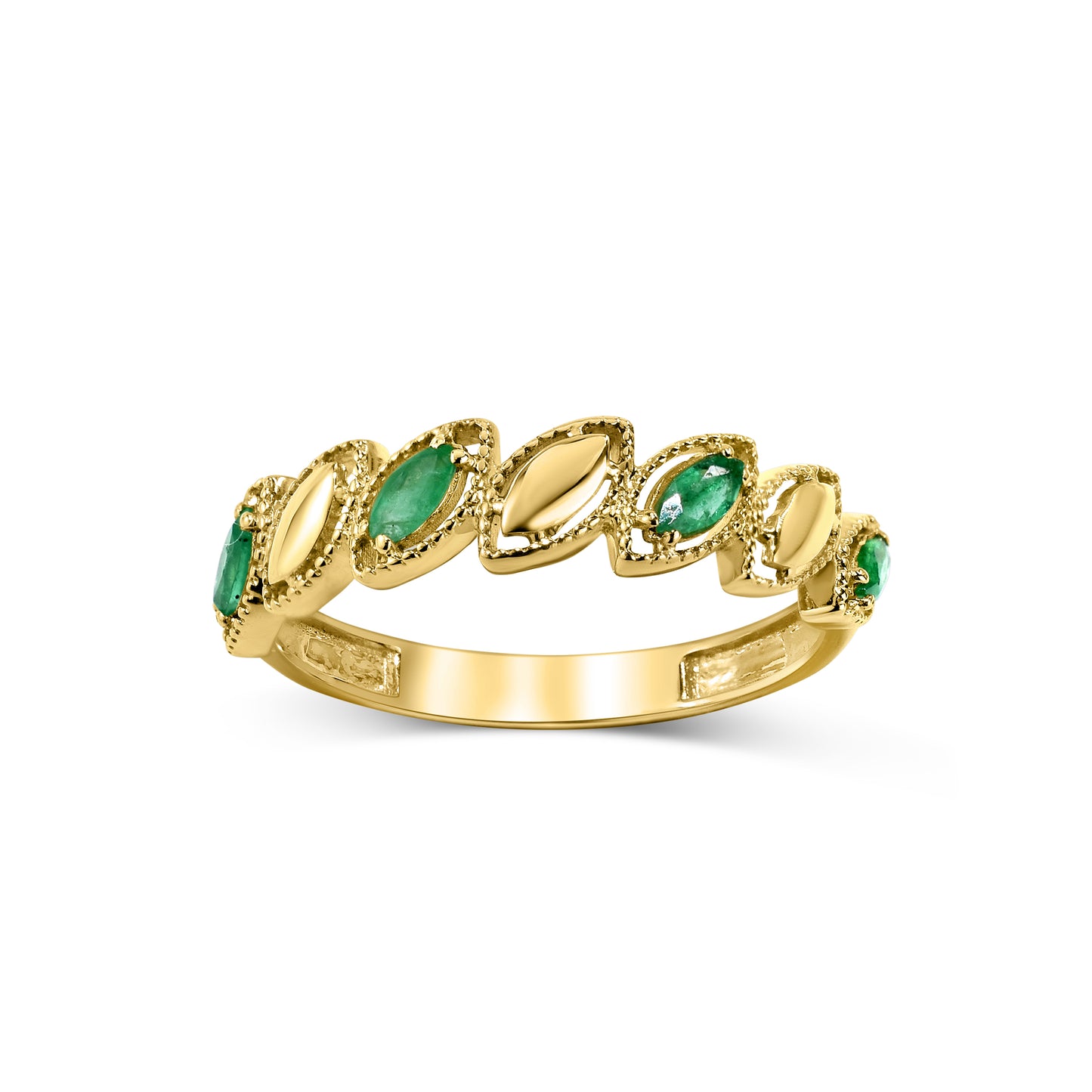 14K Emerald Marquis Ring