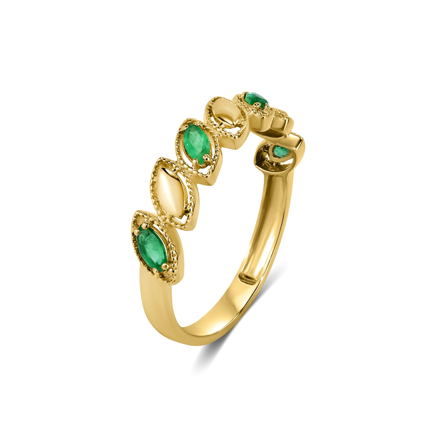 14K Emerald Marquis Ring