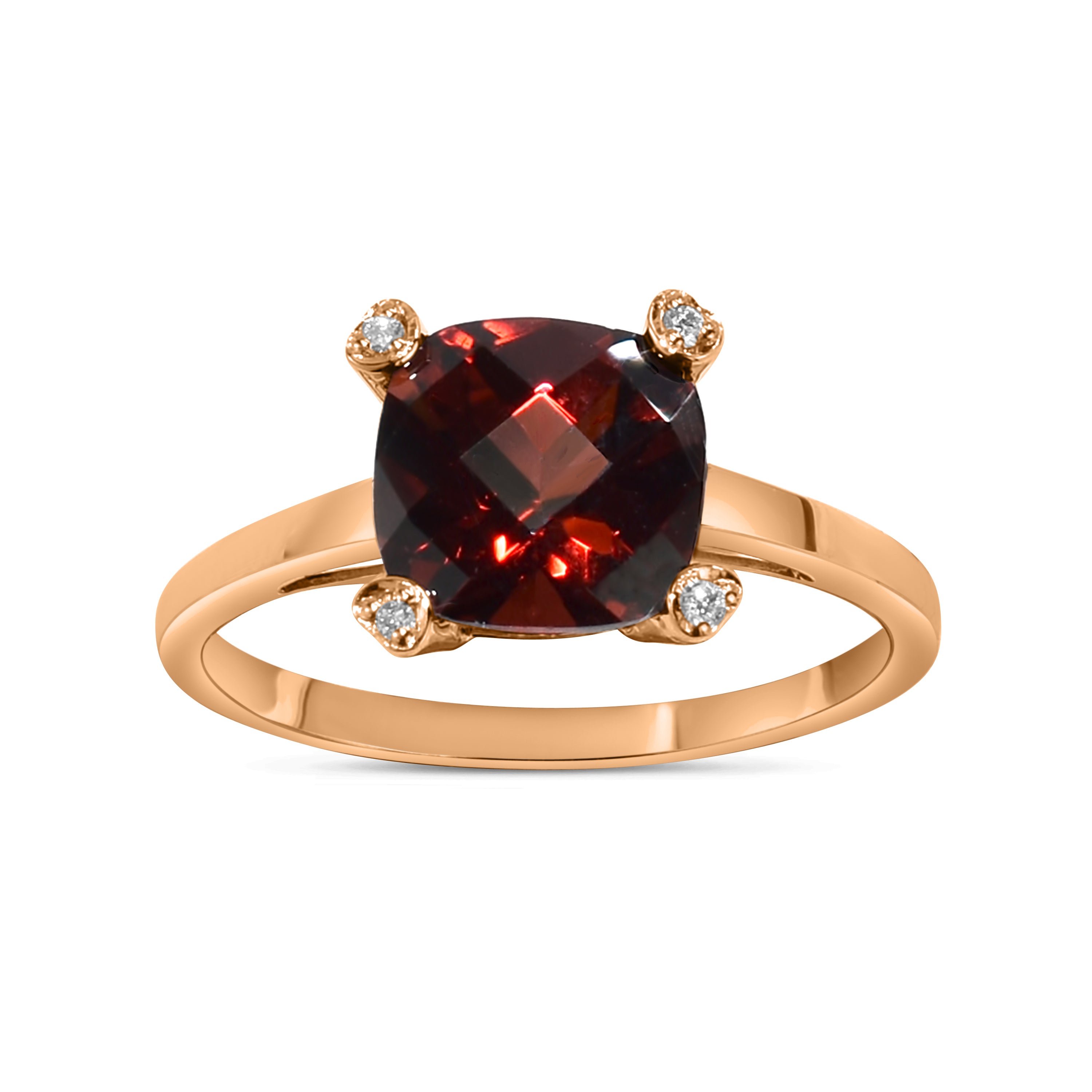 14k Rose Gold Amethyst or Garnet VS Diamond Ring