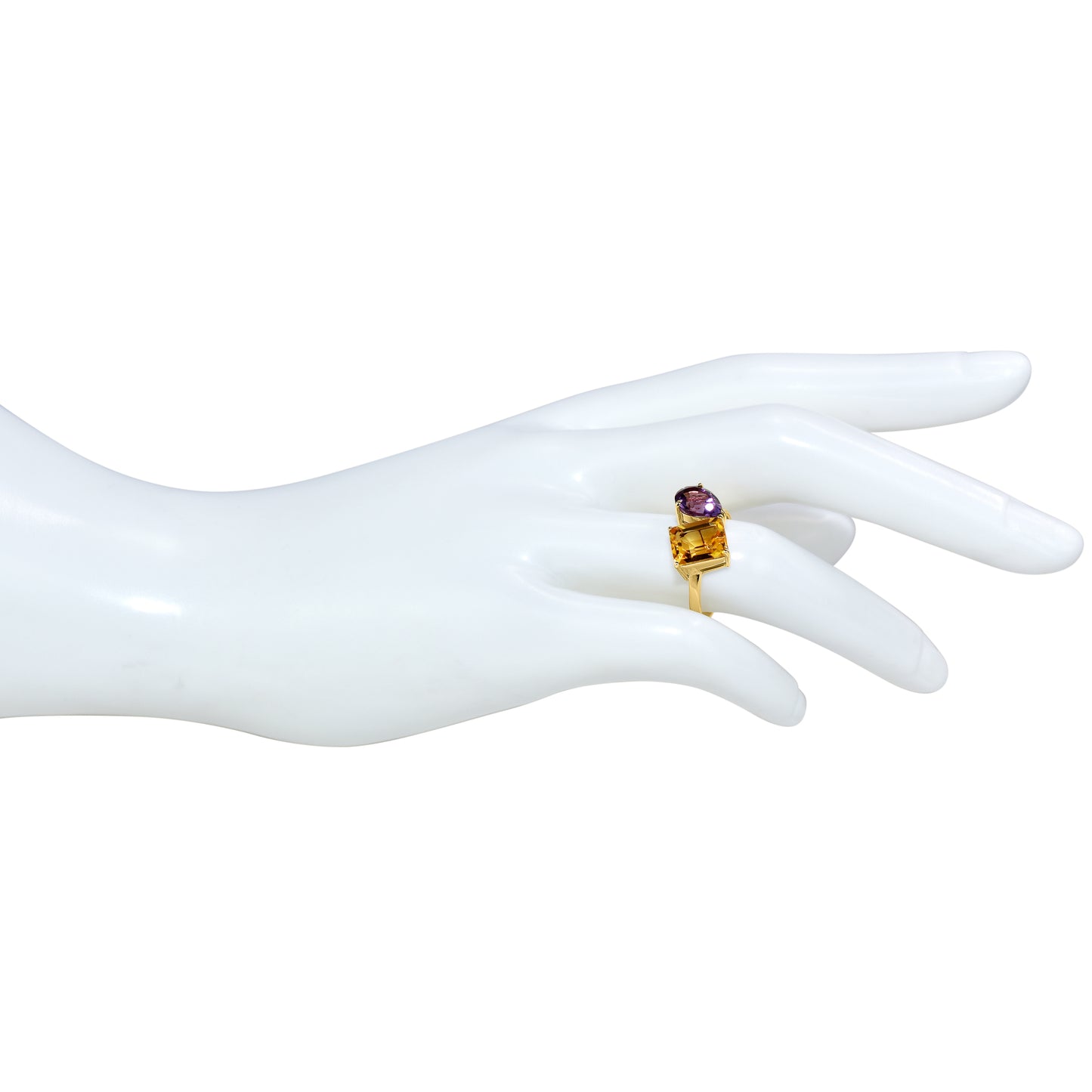 14k Citrine Amethyst Two Stone Ring