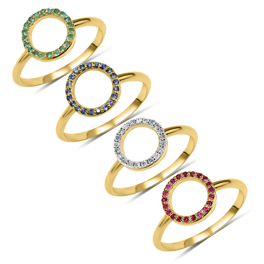 14k Open Circle Ring