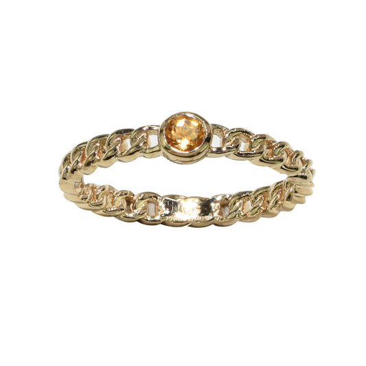 14k Citrine Chain Ring
