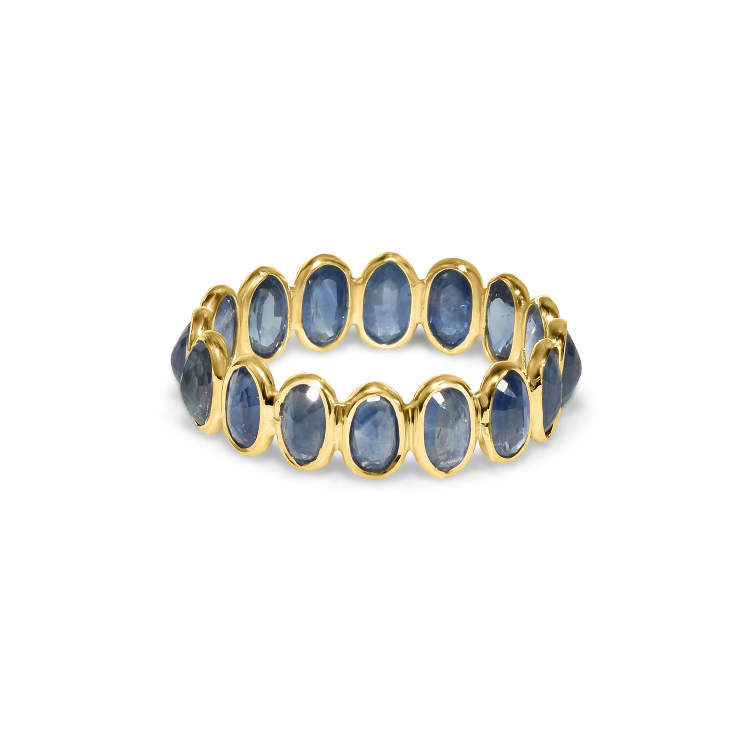 14k Sapphire Oval Bezel Ring