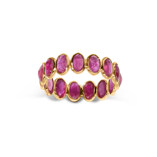 14k Ruby Oval Bezel Ring