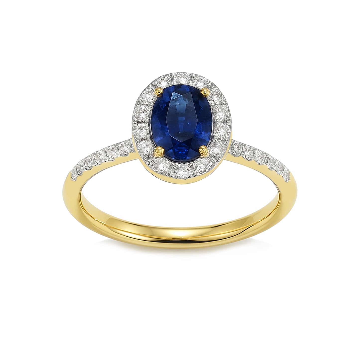 14k Sapphire Diamond Oval Cut Ring