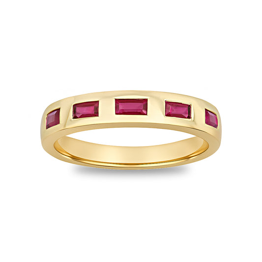 14k Ruby Square Stone Ring