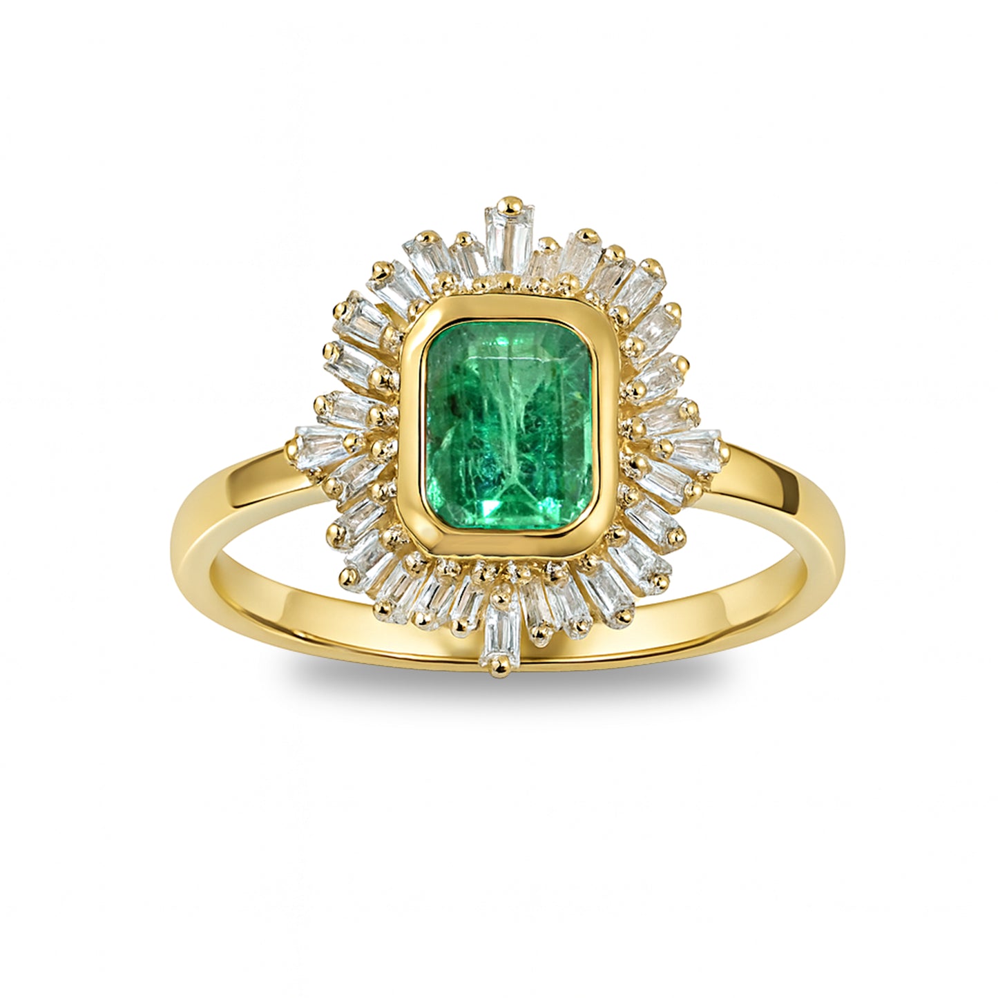 14k Emerald Diamond Emerald Cut Ring