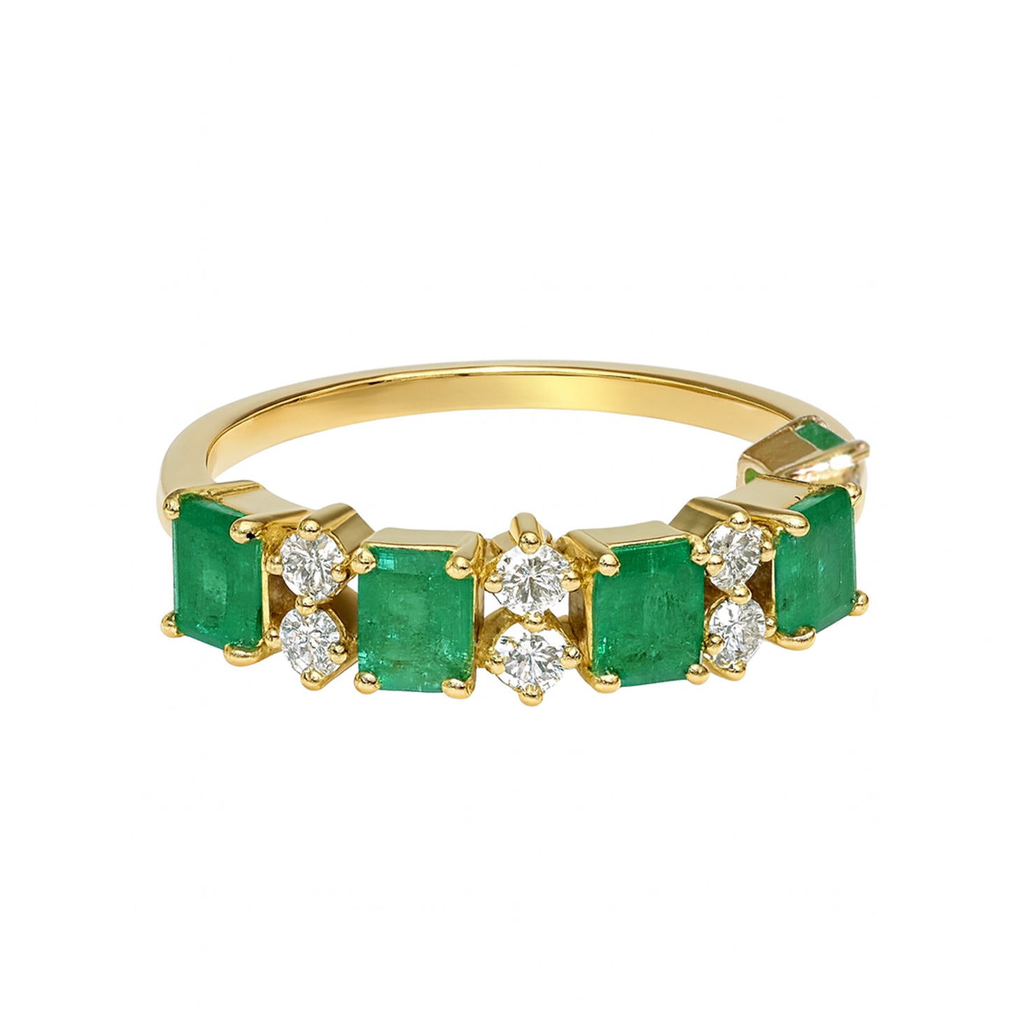 14k Emerald Diamond Multi Stone Ring