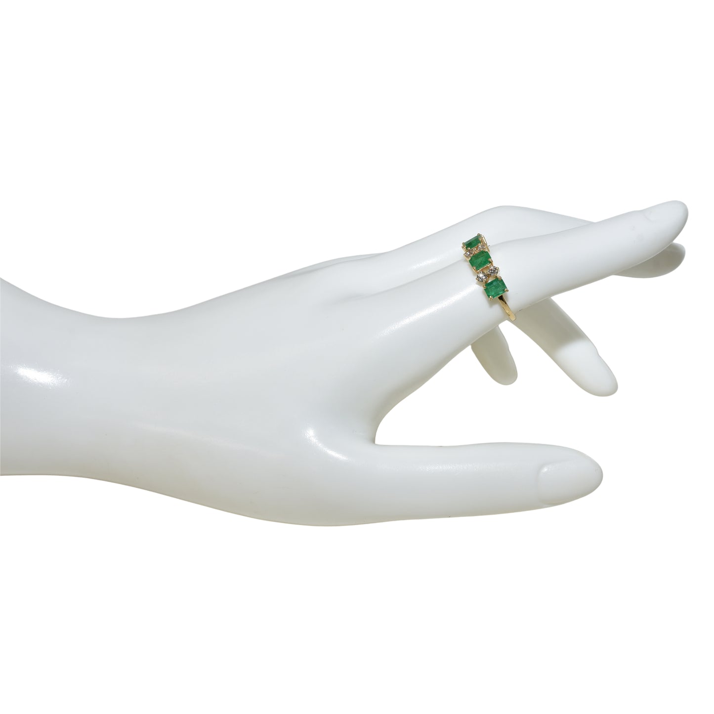 14k Emerald Diamond Multi Stone Ring
