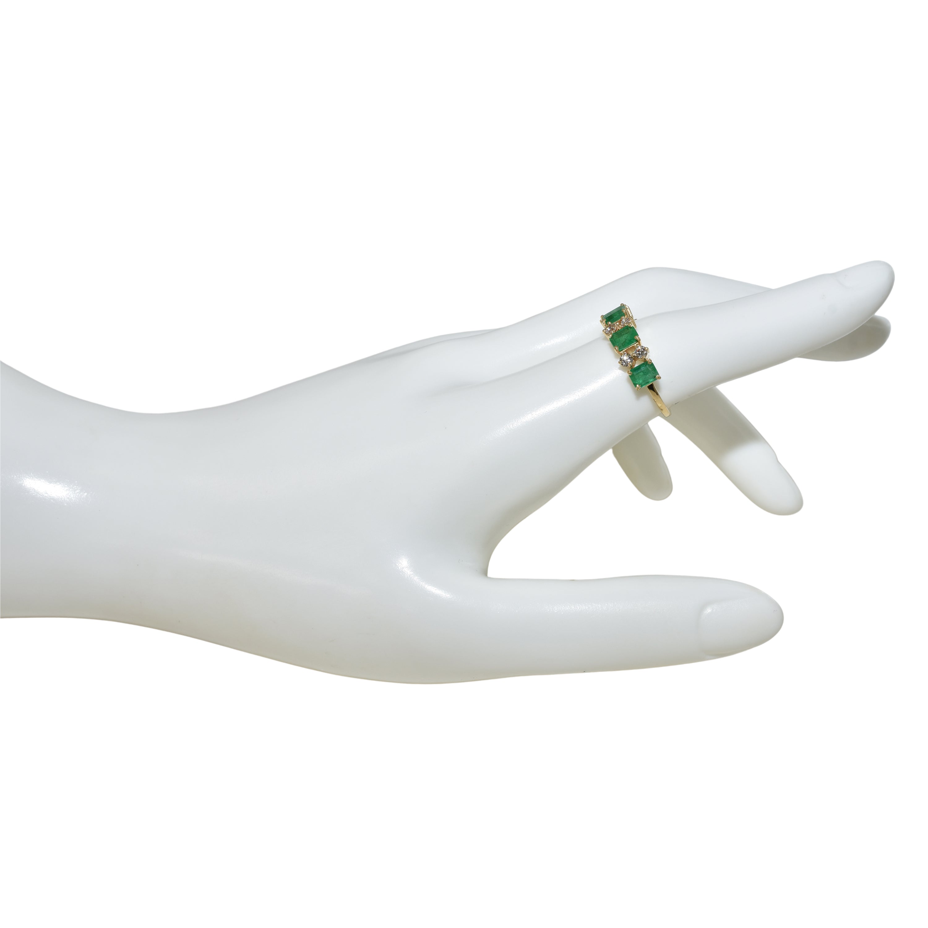 14k Emerald Diamond Multi Stone Ring