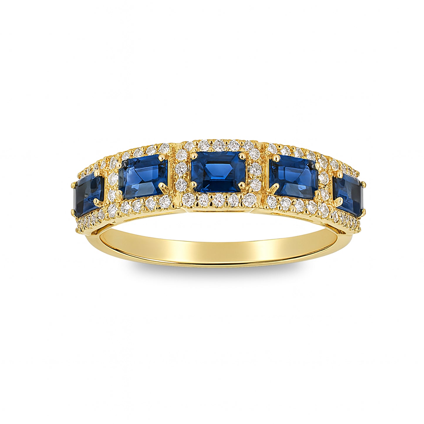 14k Sapphire Diamond Multi Stone Ring