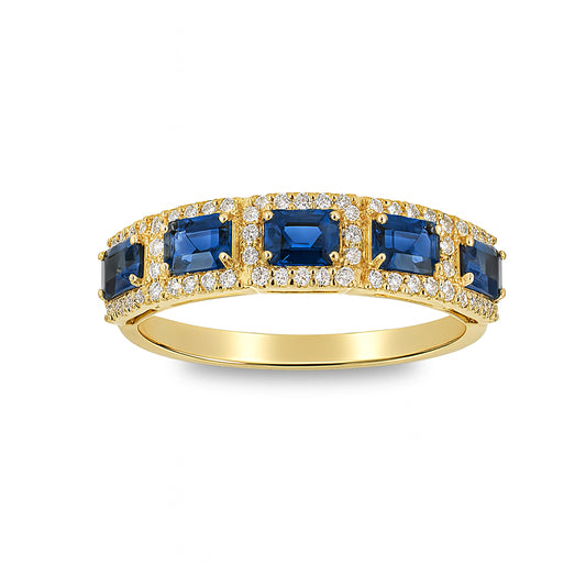 14k Sapphire Diamond Multi Stone Ring