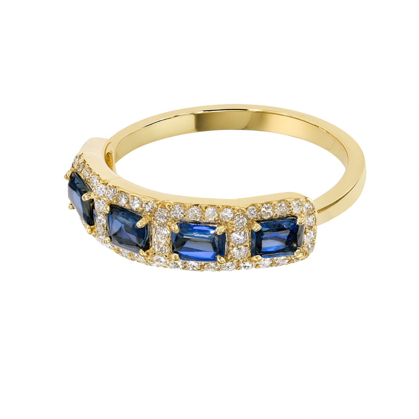 14k Sapphire Diamond Multi Stone Ring