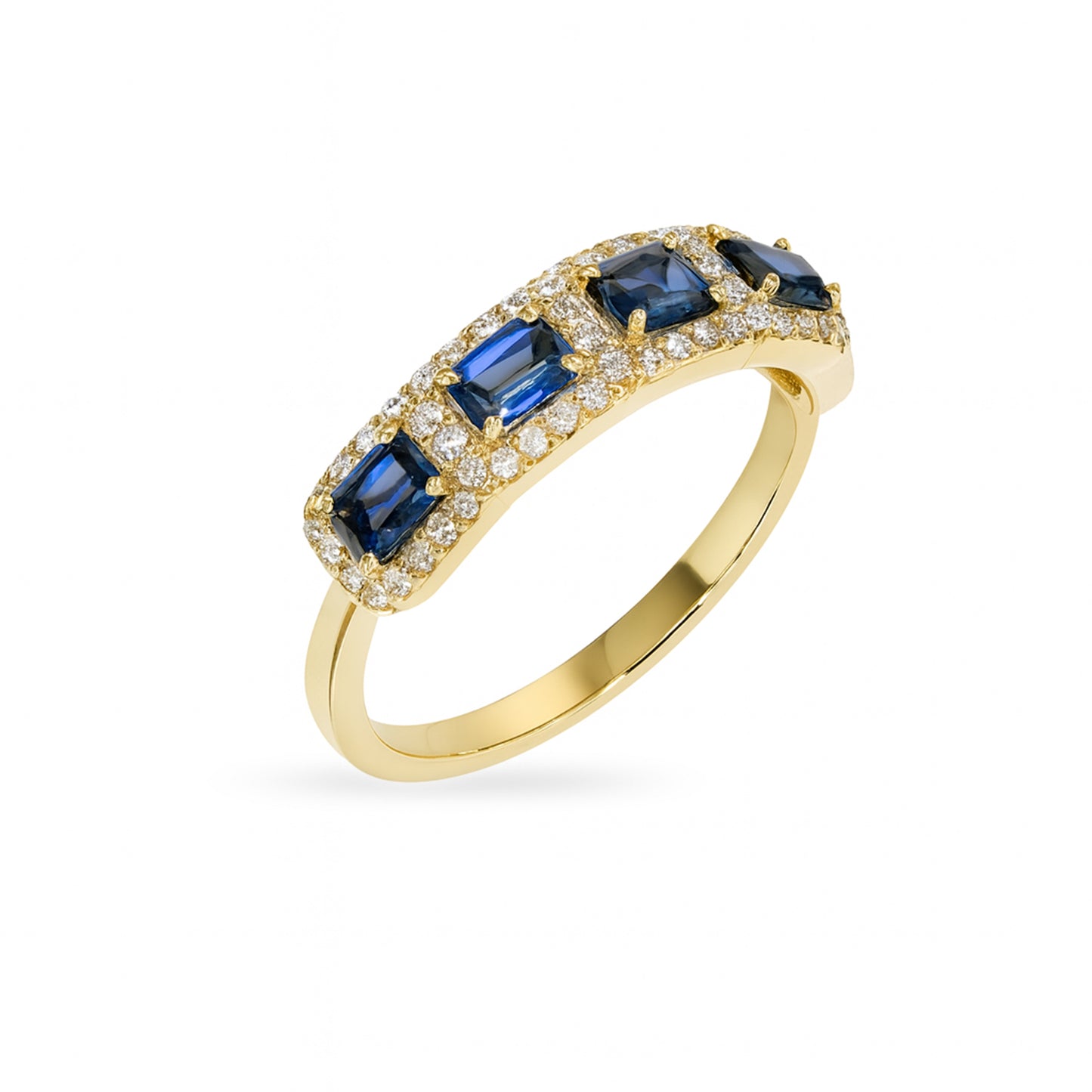 14k Sapphire Diamond Multi Stone Ring