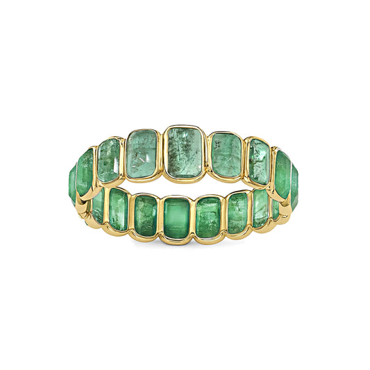 14k Emerald Rectangle Cut Ring