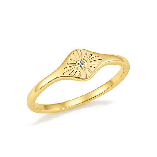 14k Diamond Evil Eye Ring