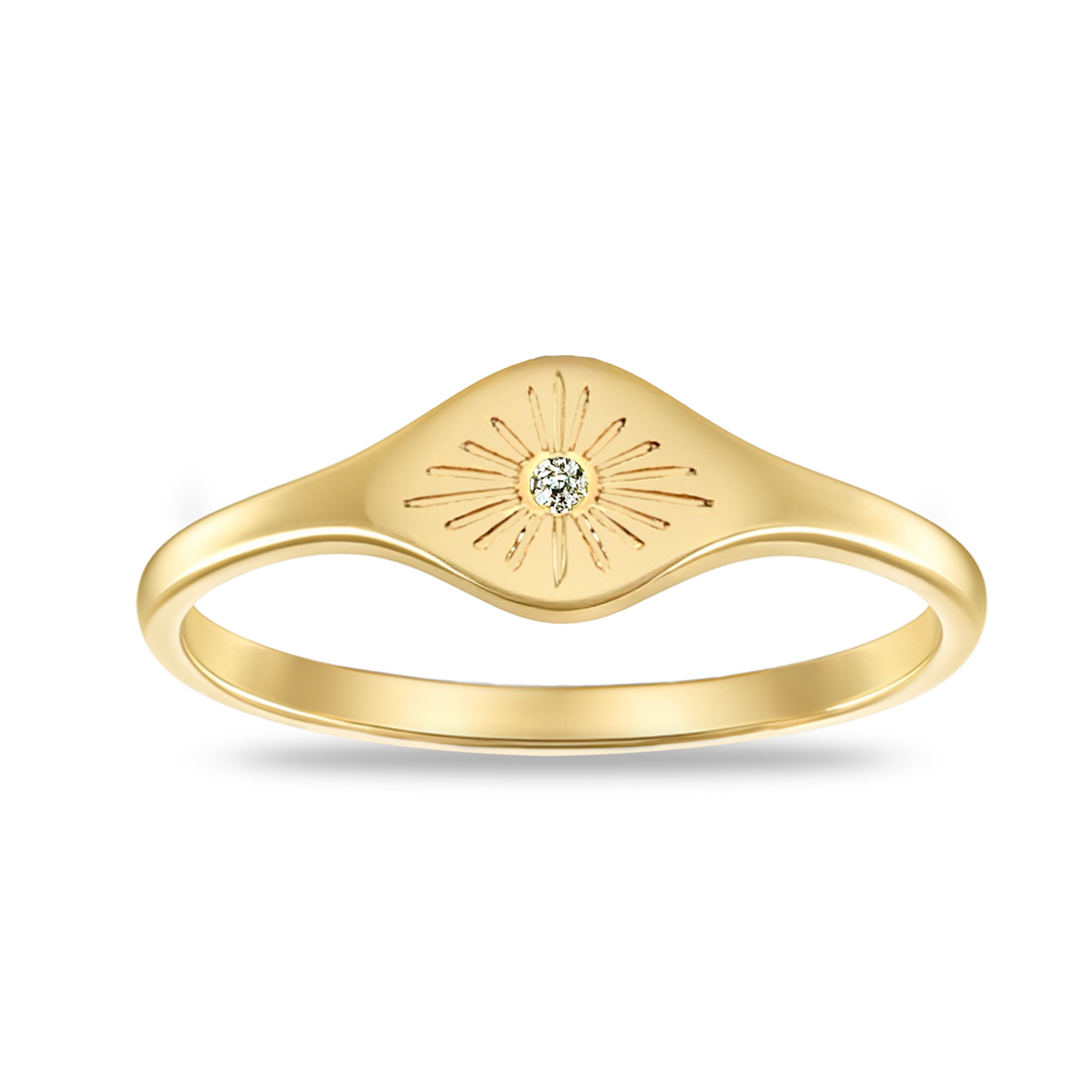14k Diamond Evil Eye Ring