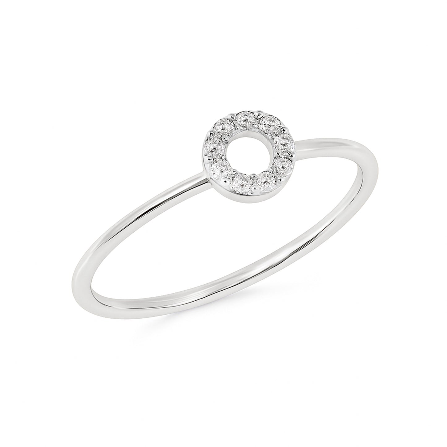 14k White Gold Diamond Circle Ring